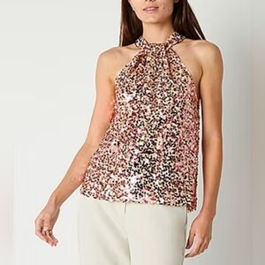 MAIA Sequinned Sleeveless Lined Blouse